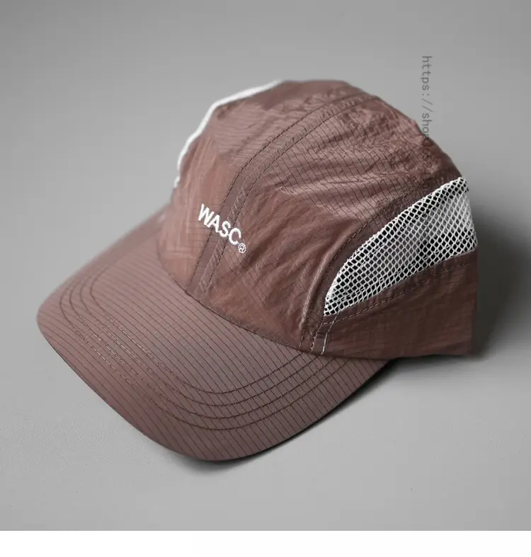 Women's Orange Mesh Sun Hat for Summer Camping