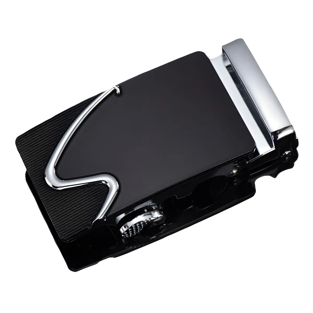 Men's Leather Belt 3.5" Automatic Buckle Black - Image 23