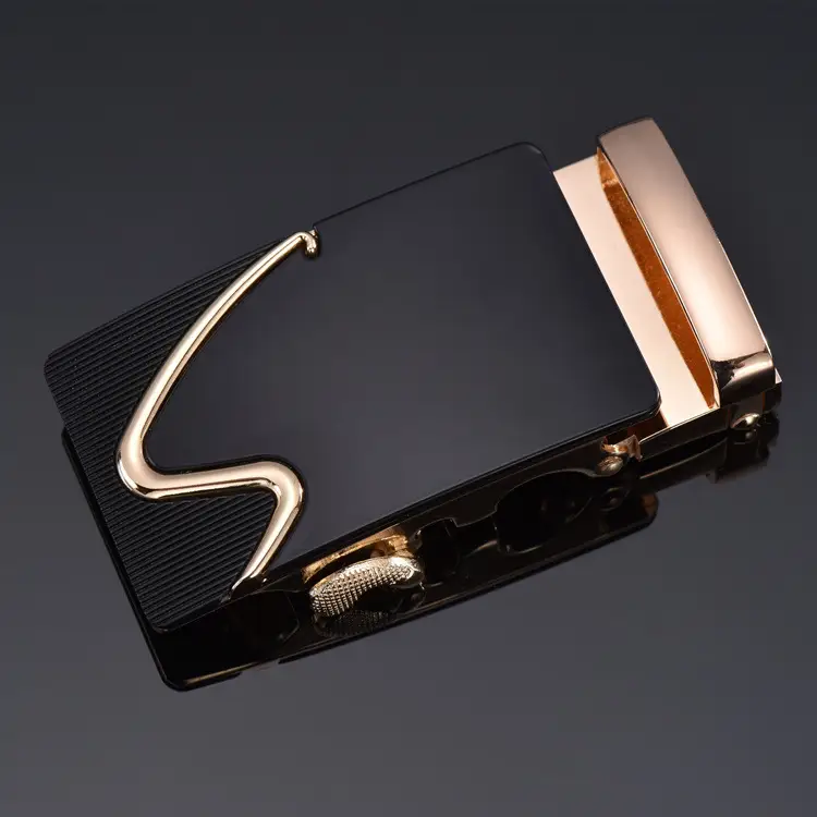 Men's Leather Belt 3.5" Automatic Buckle Black - Image 26
