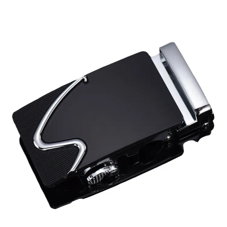 Men's Leather Belt 3.5" Automatic Buckle Black - Image 27