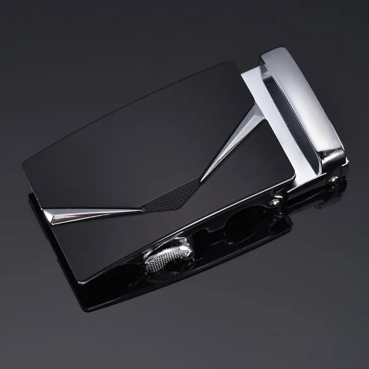 Men's Leather Belt 3.5" Automatic Buckle Black - Image 10