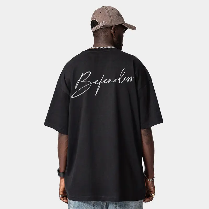 American high street men T-shirt Back Print Loose Fit Cotton - Image 9
