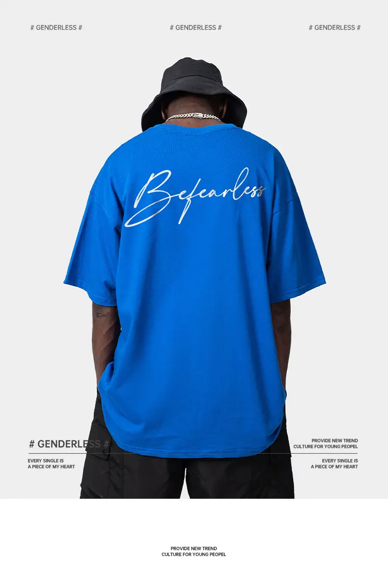 American high street men T-shirt Back Print Loose Fit Cotton — feature 1