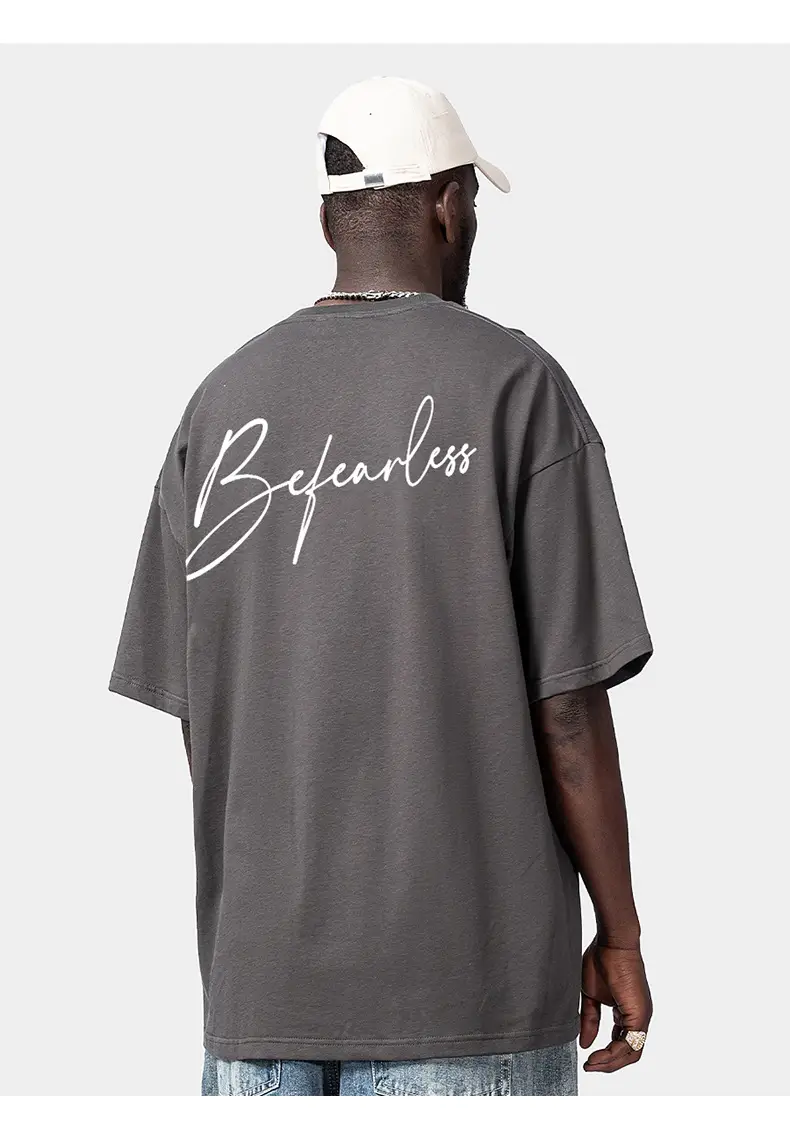 American high street men T-shirt Back Print Loose Fit Cotton — feature 10