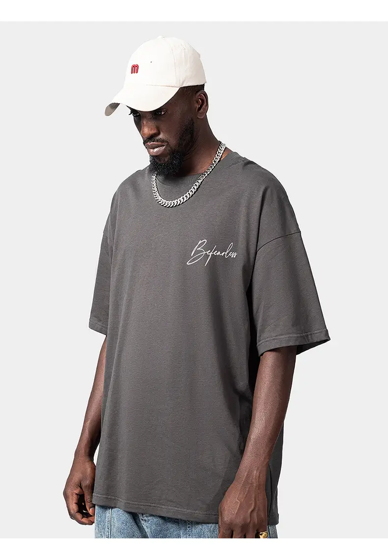 American high street men T-shirt Back Print Loose Fit Cotton — feature 11