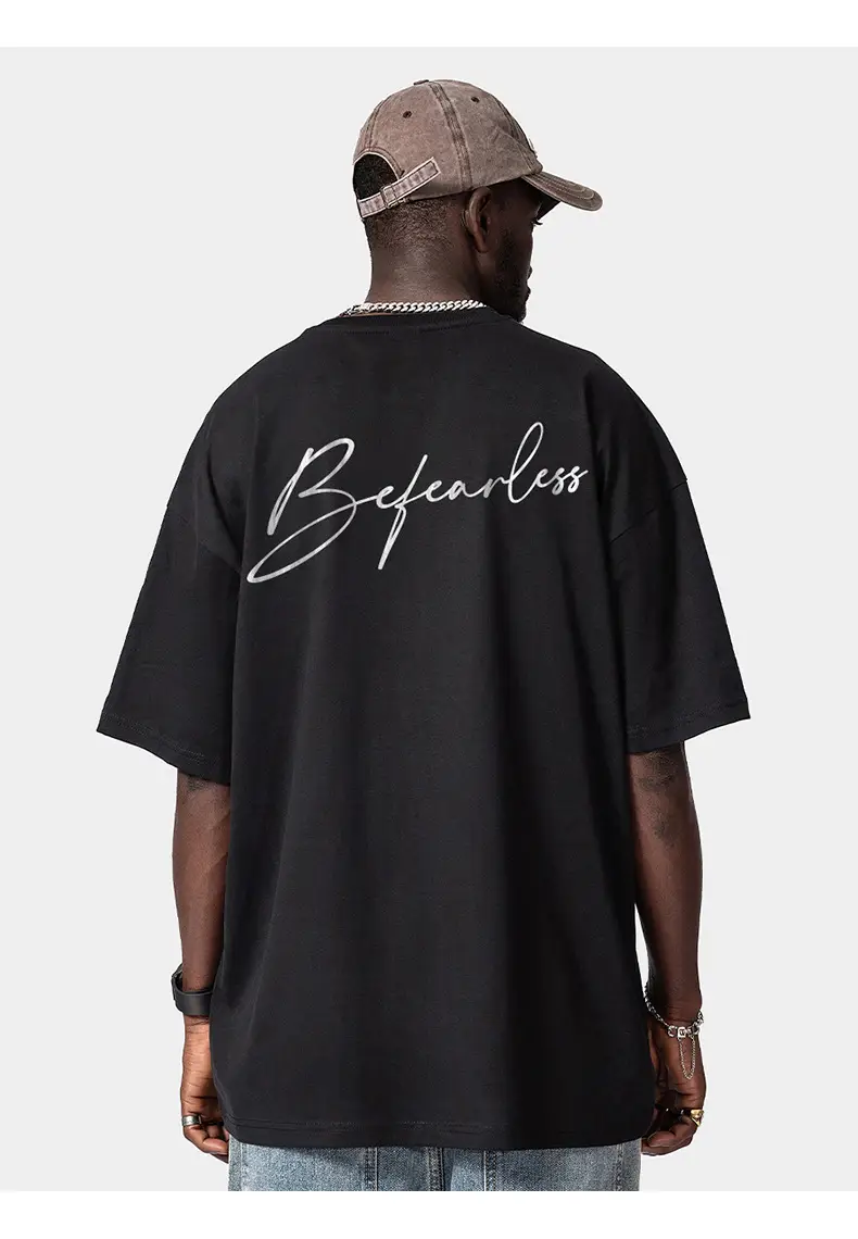 American high street men T-shirt Back Print Loose Fit Cotton — feature 5