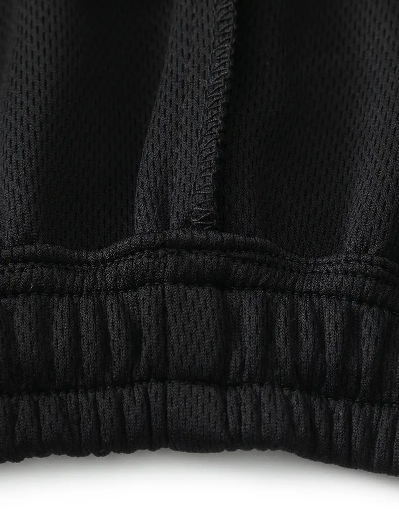 Men Ice Silk Basketball Shorts Knee Length Black - Image 11