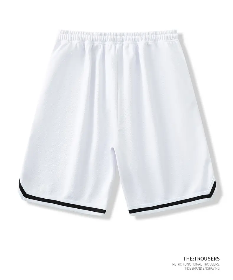Men Ice Silk Basketball Shorts Knee Length Black — feature 14