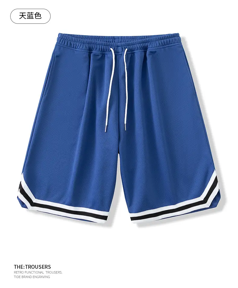 Men Ice Silk Basketball Shorts Knee Length Black — feature 15
