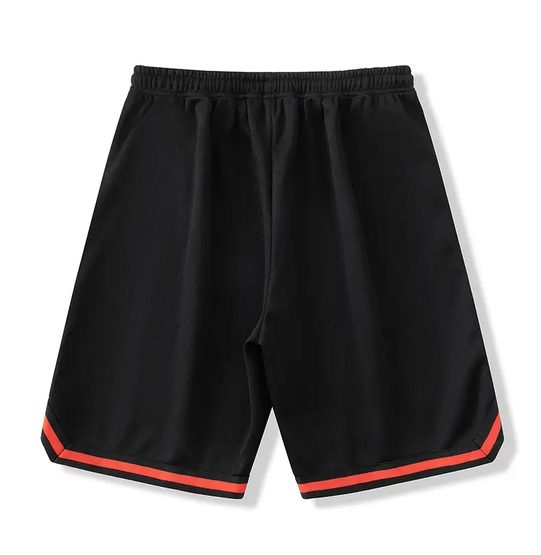 Men Ice Silk Basketball Shorts Knee Length Black — feature 20