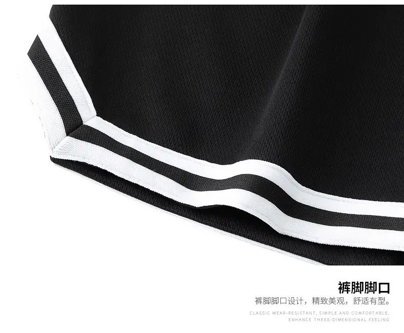 Men Ice Silk Basketball Shorts Knee Length Black — feature 9