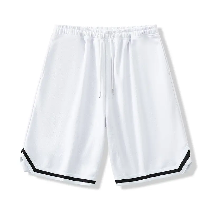 Men Ice Silk Basketball Shorts Knee Length Black - Image 3