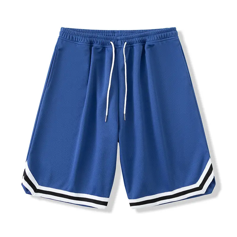 Men Ice Silk Basketball Shorts Knee Length Black - Image 5