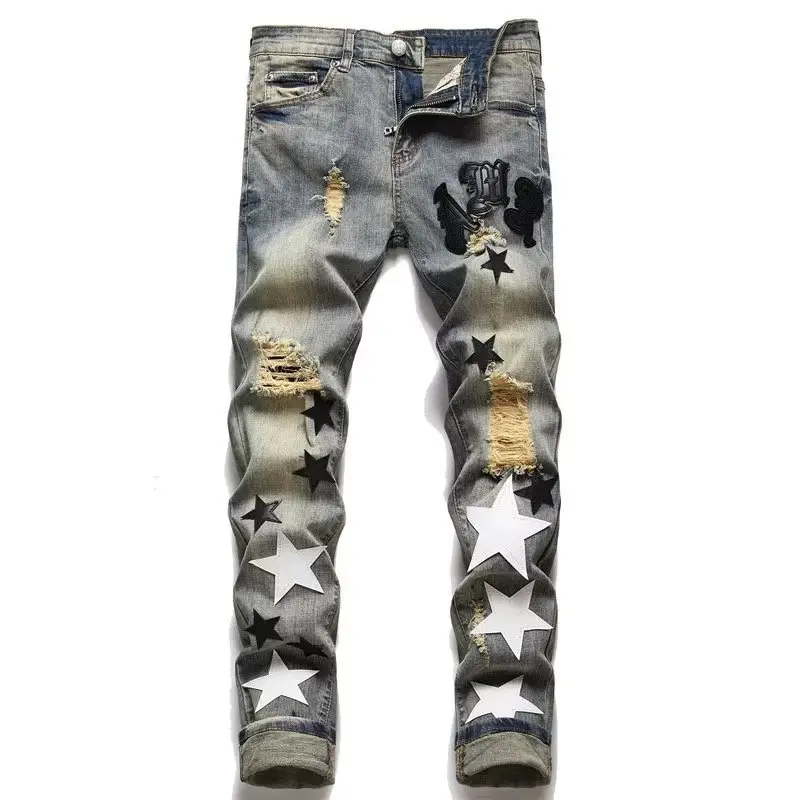 Japanese Artistic Loose Straight Jeans for Men Spring