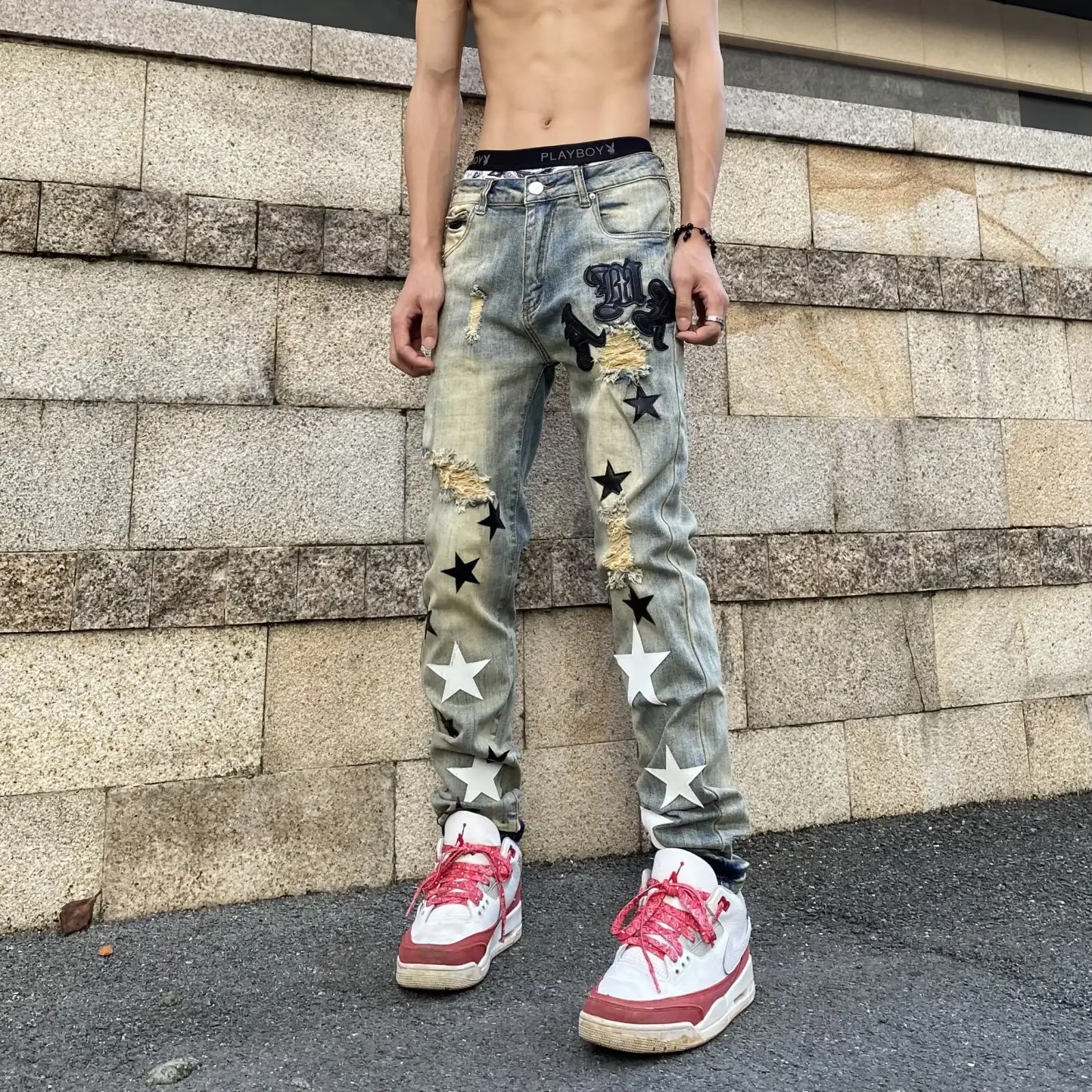 Japanese Artistic Loose Straight Jeans for Men Spring — feature 5