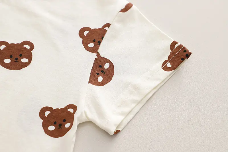 Boys Summer Two-Piece Strap Set Brown Cotton — feature 8