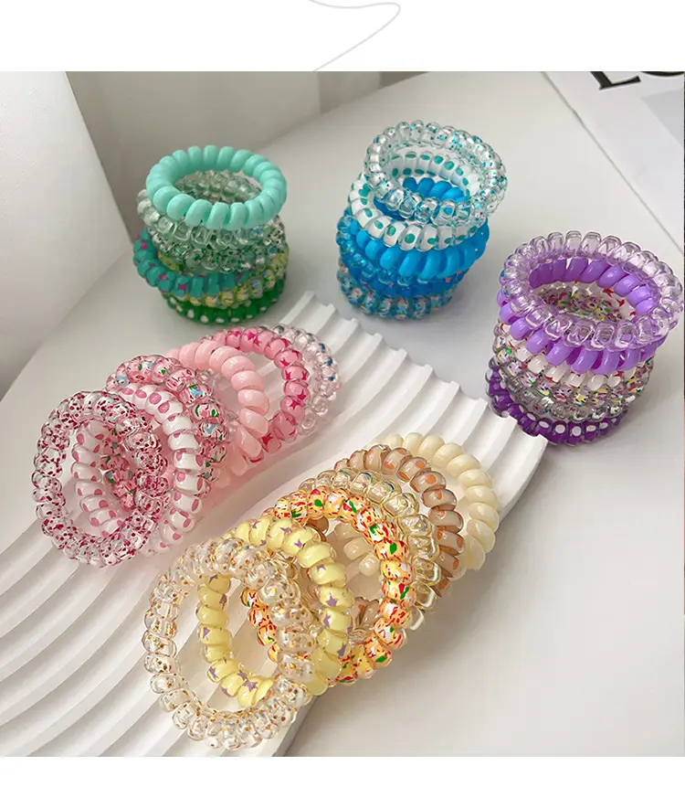 Summer Green Ball Hair Rope for Girls High Elastic — feature 10