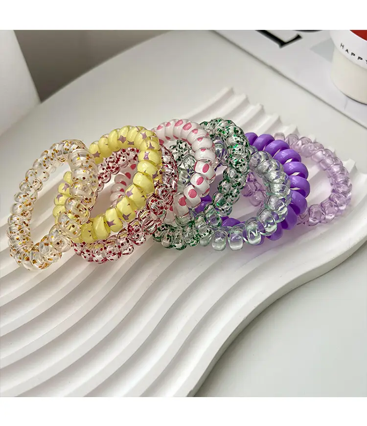 Summer Green Ball Hair Rope for Girls High Elastic — feature 12