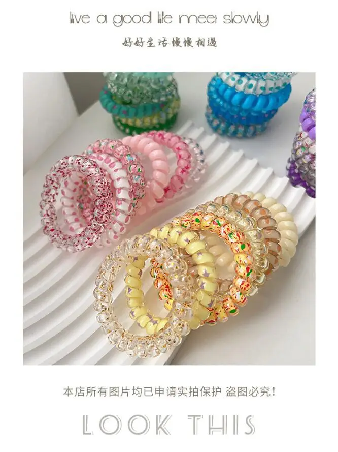 Summer Green Ball Hair Rope for Girls High Elastic — feature 2