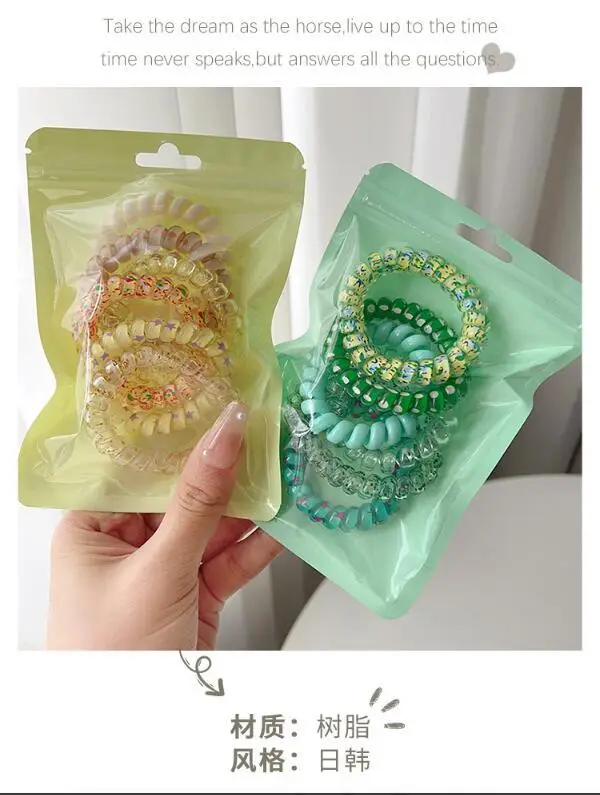 Summer Green Ball Hair Rope for Girls High Elastic — feature 4