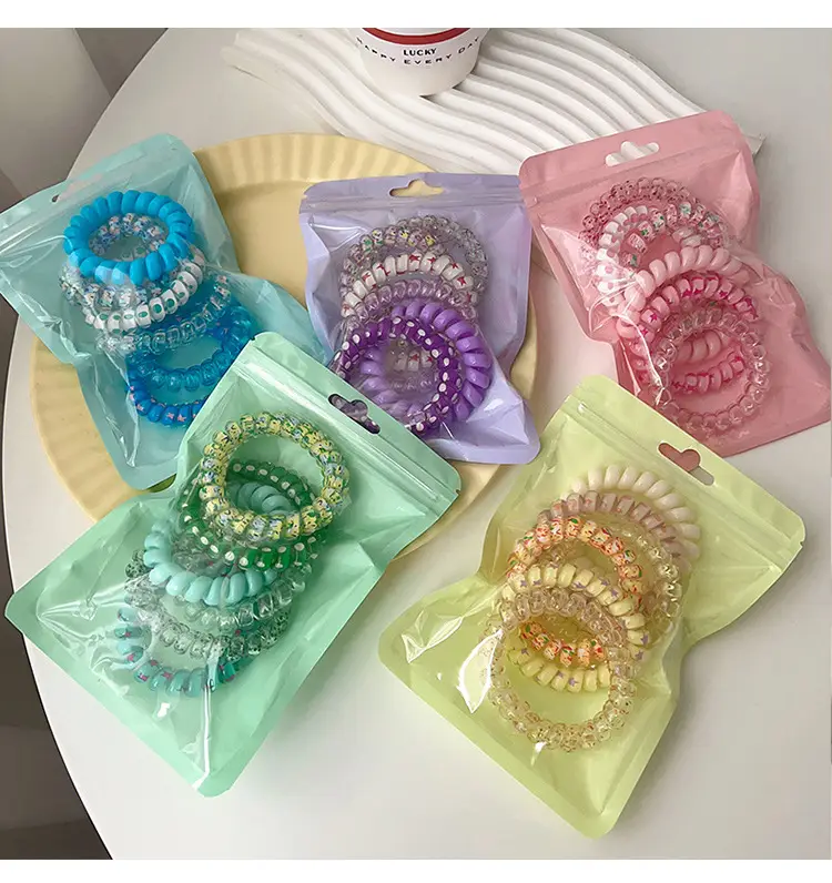 Summer Green Ball Hair Rope for Girls High Elastic — feature 6