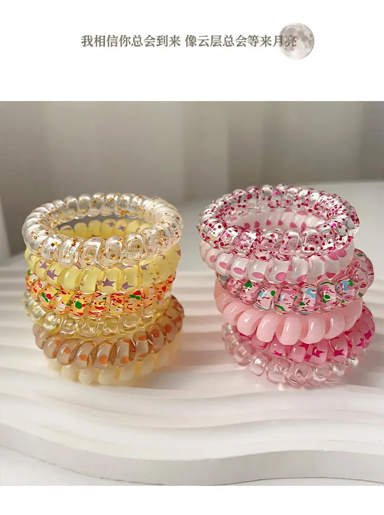 Summer Green Ball Hair Rope for Girls High Elastic — feature 8