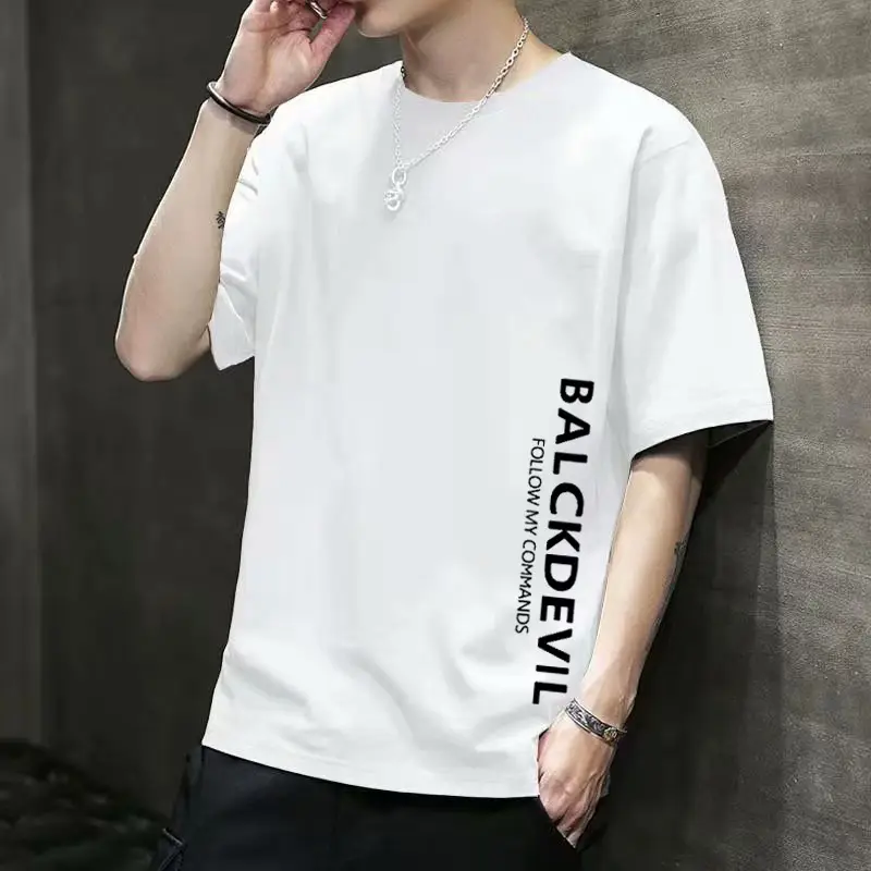 Men White Balck Devil Slim Fit T-Shirt - Image 2