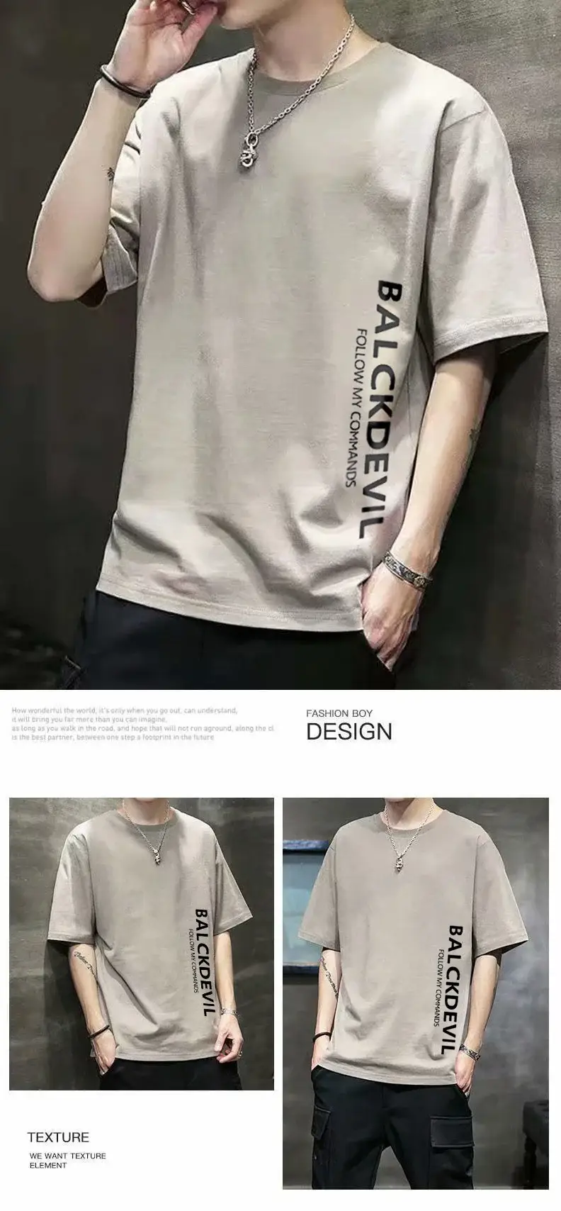 Men White Balck Devil Slim Fit T-Shirt — feature 4