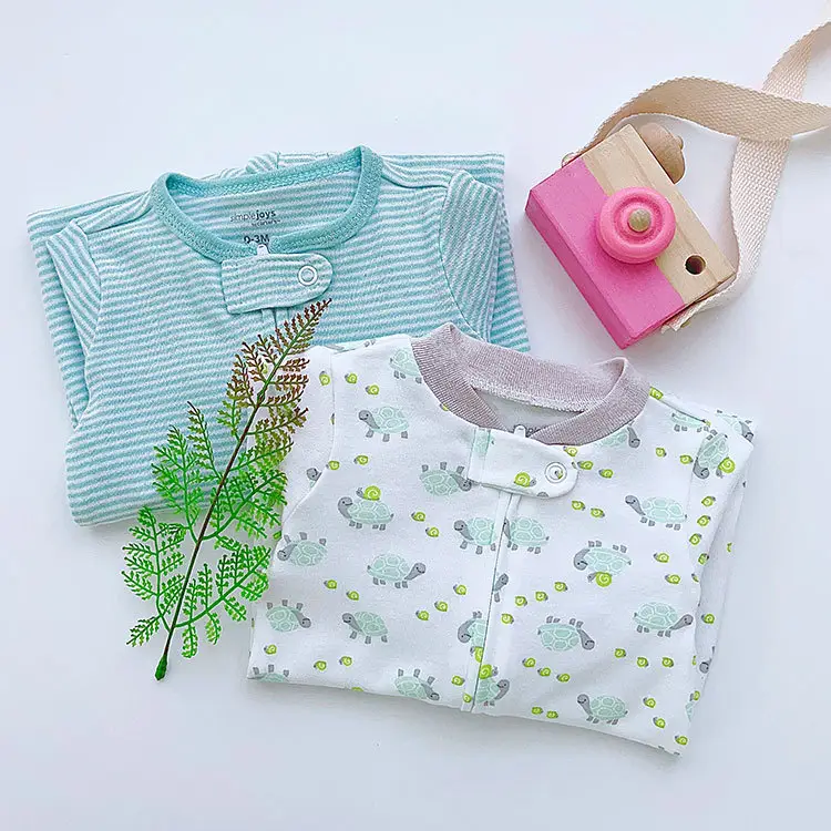 Newborn Cotton Long Sleeve Jumpsuit with Floral Print — feature 11