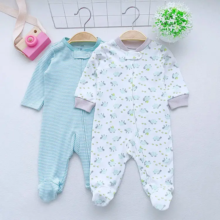 Newborn Cotton Long Sleeve Jumpsuit with Floral Print — feature 5