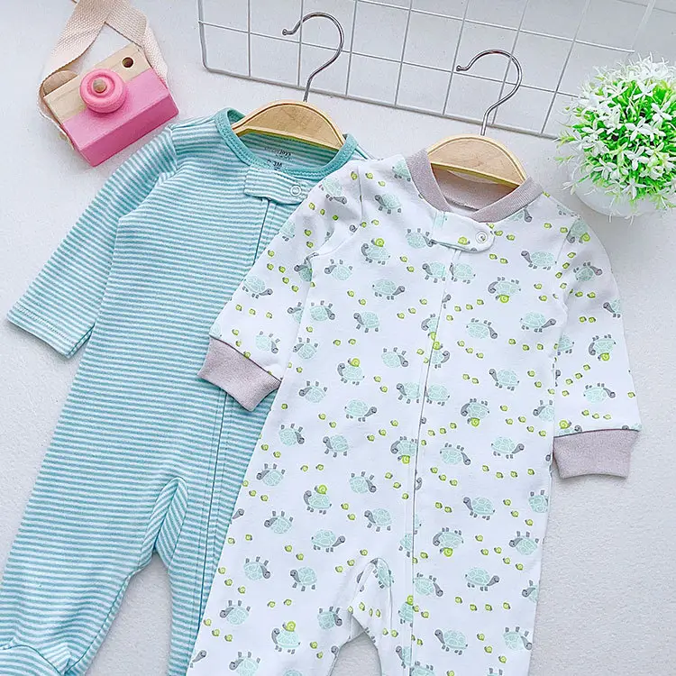 Newborn Cotton Long Sleeve Jumpsuit with Floral Print — feature 8