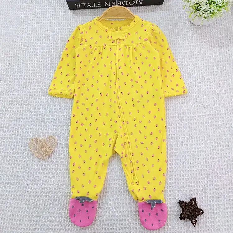 Newborn Cotton Long Sleeve Jumpsuit with Floral Print - Image 6