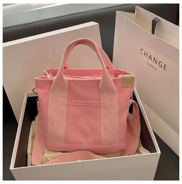 Pink Canvas Shoulder Bag for Women 2025 Casual Travel — feature 23