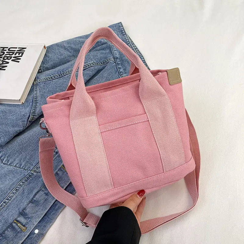 Pink Canvas Shoulder Bag for Women 2025 Casual Travel - Image 3