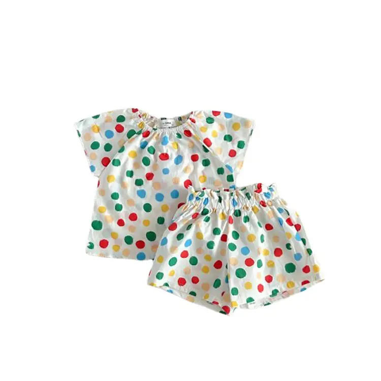 Korean Style Baby Floral Colorful Polka Dot Suit - Image 7