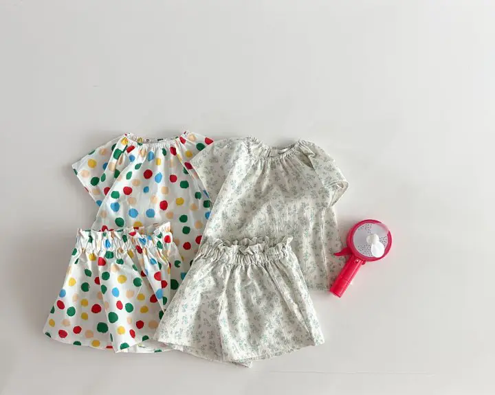Korean Style Baby Floral Colorful Polka Dot Suit — feature 11
