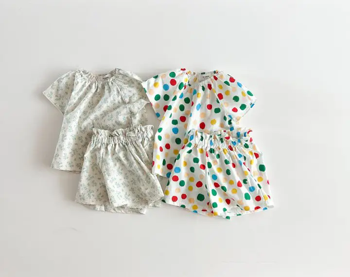 Korean Style Baby Floral Colorful Polka Dot Suit — feature 2