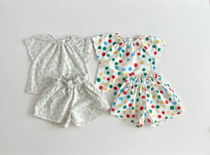 Korean Style Baby Floral Colorful Polka Dot Suit — feature 3