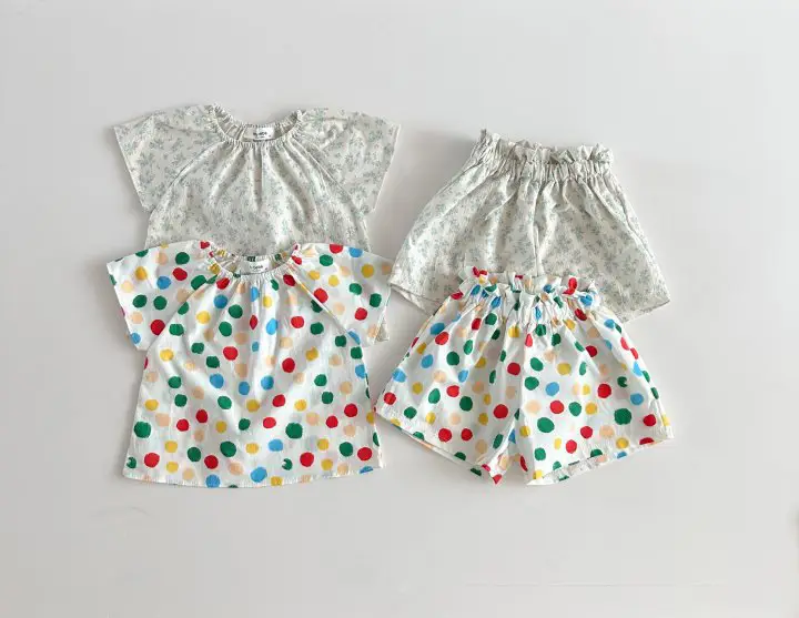 Korean Style Baby Floral Colorful Polka Dot Suit — feature 4