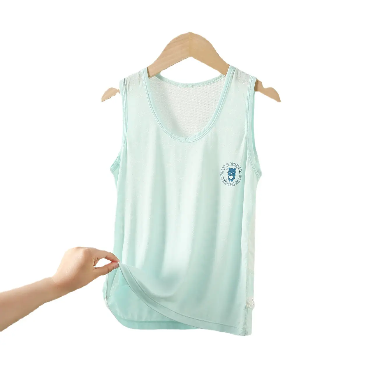 Children's Light Blue Sleeveless Vest with Bear Print - Image 7