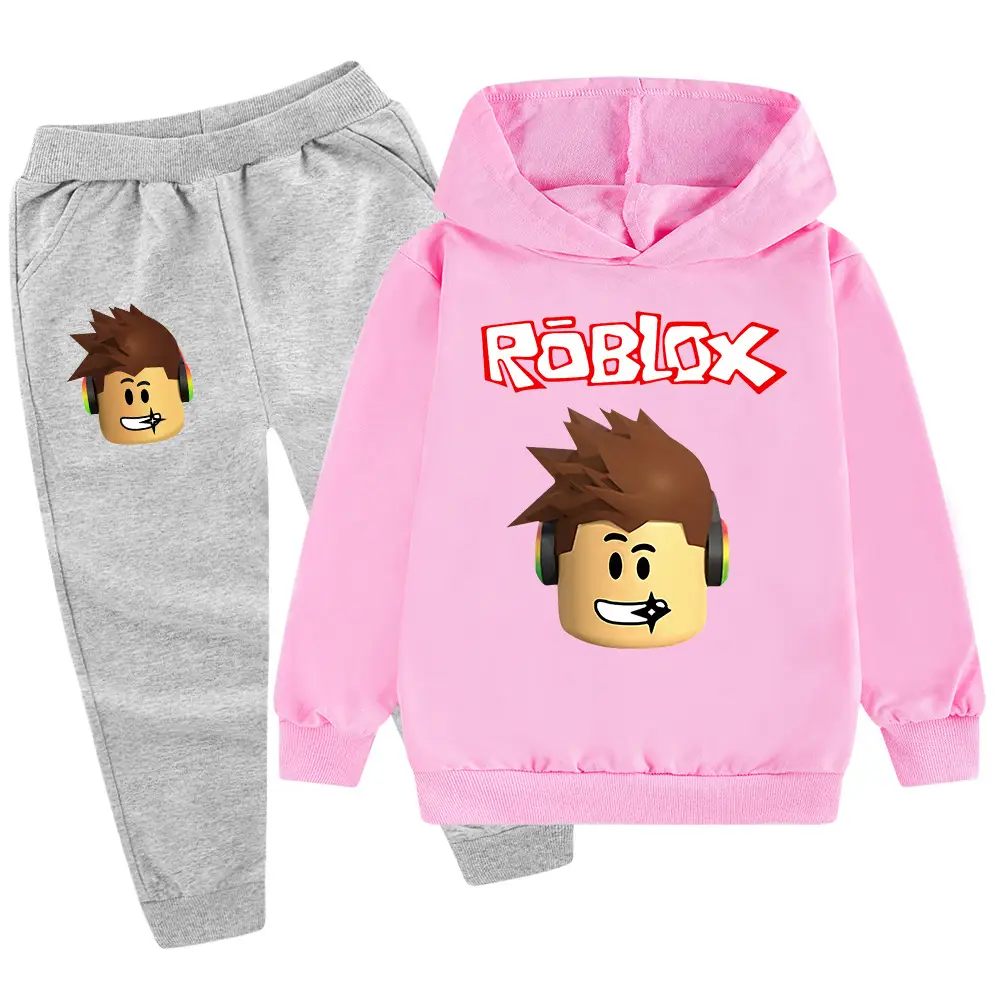 Roblox Kids Hoodie Pants Set Blue Black Cartoon Print — feature 20