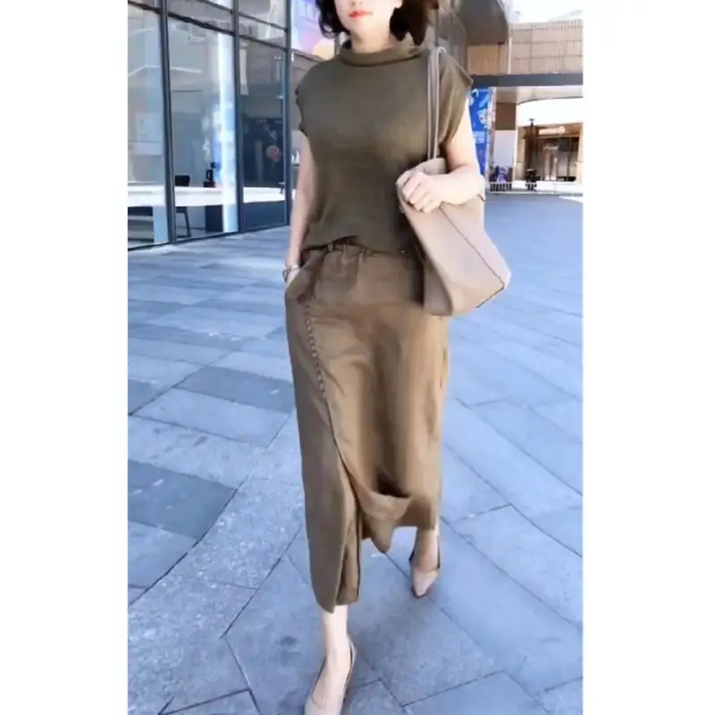 Korean Style Slim Fit High Waist Skirt Bottom Shirt Set — feature 2