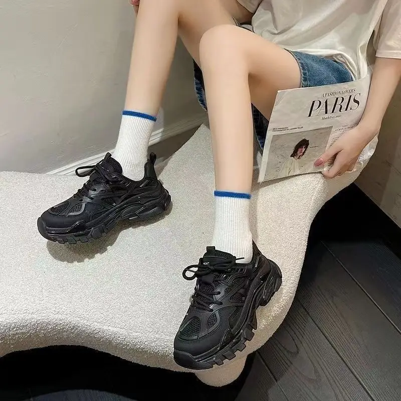 2023 Women's Thick-Soled Grey Casual Shoes - Image 5