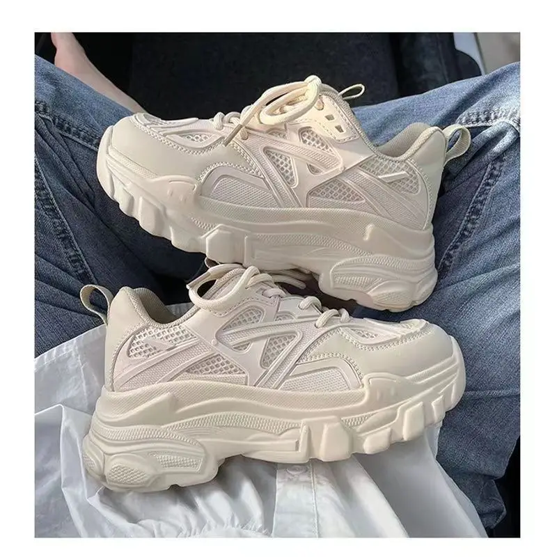 2023 Women's Thick-Soled Grey Casual Shoes - Image 2