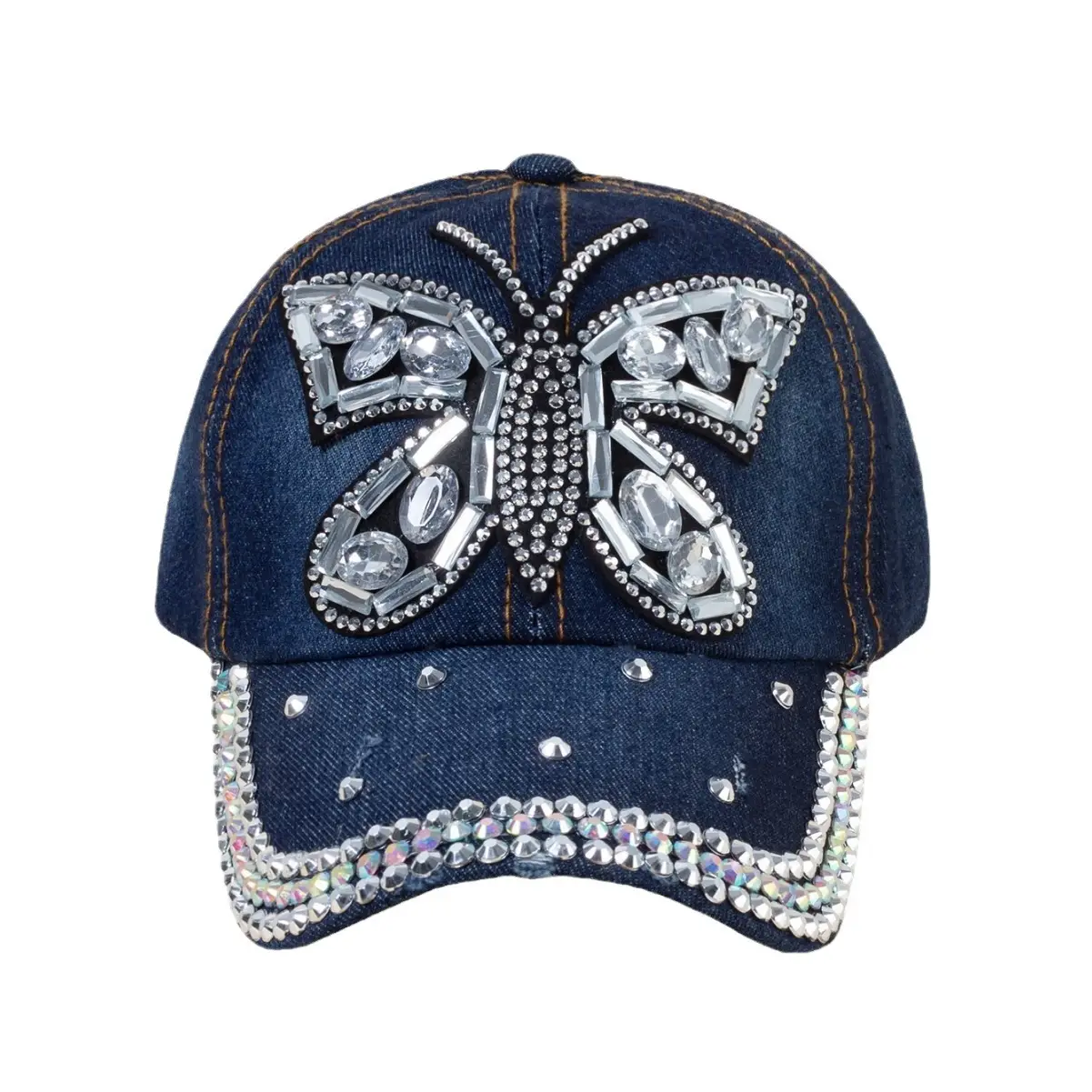 Female Butterfly Rhinestone Baseball Cap - Image 6