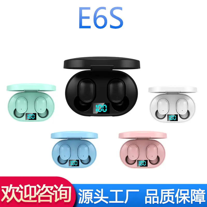 Cross-Border E6S Bluetooth Earphones In-Ear Mini Sports Earbuds E7S Bluetooth Wireless Digital Display Earphones Factory