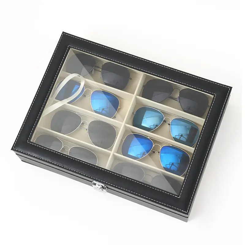 8-Slot Black Walnut Eyeglass Storage Box - Image 3