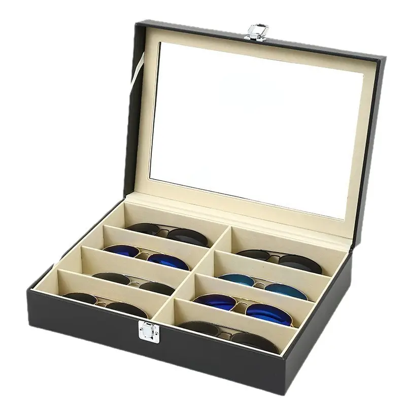 8-Slot Black Walnut Eyeglass Storage Box - Image 6