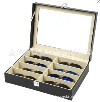 8-Slot Black Walnut Eyeglass Storage Box