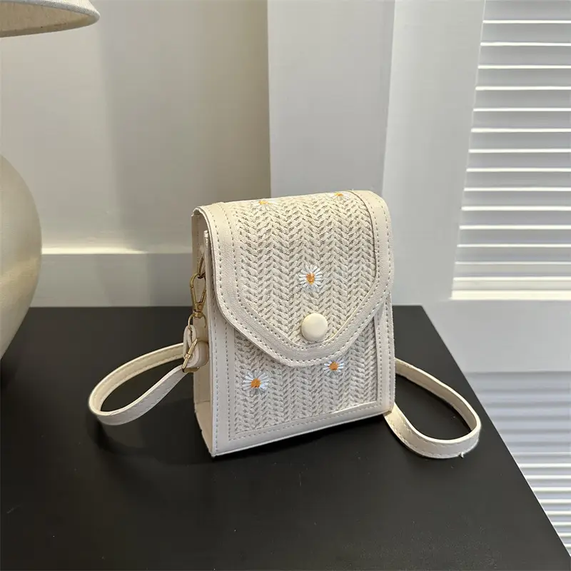 Women's Straw Mobile Phone Bag Shoulder Crossbody 2023 - Image 3